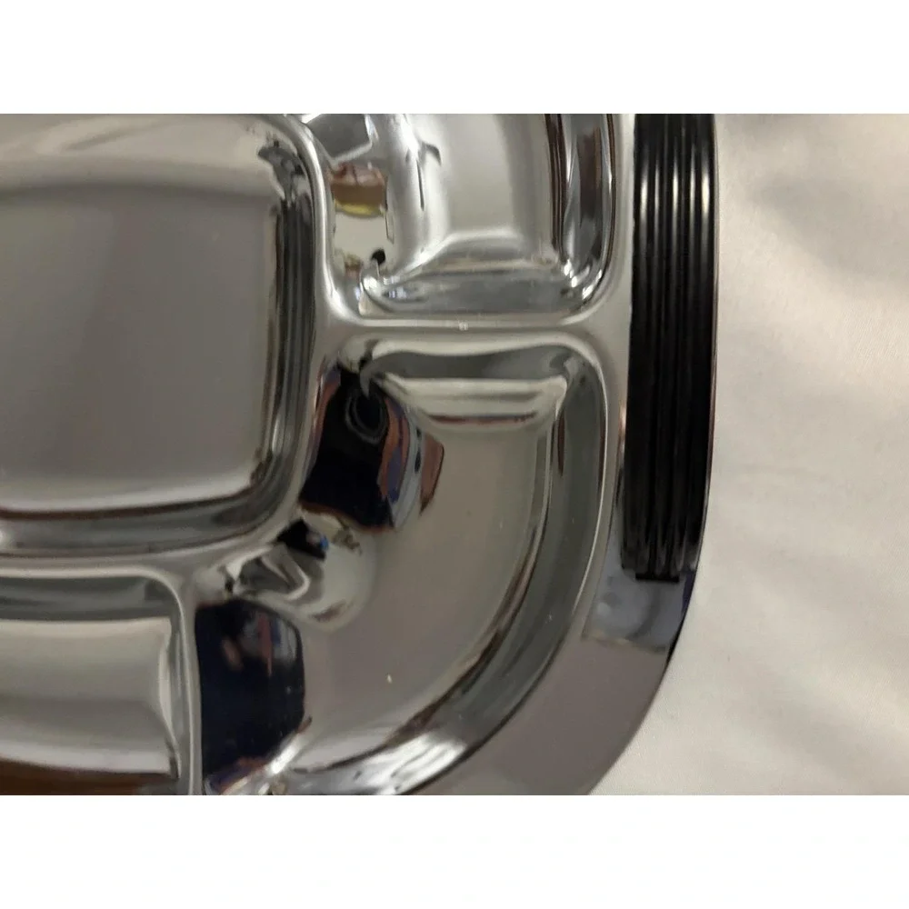 Forma Ware Vintage Divided Serving Tray Chrome Solid‎ Brass Art Deco MCM Oval